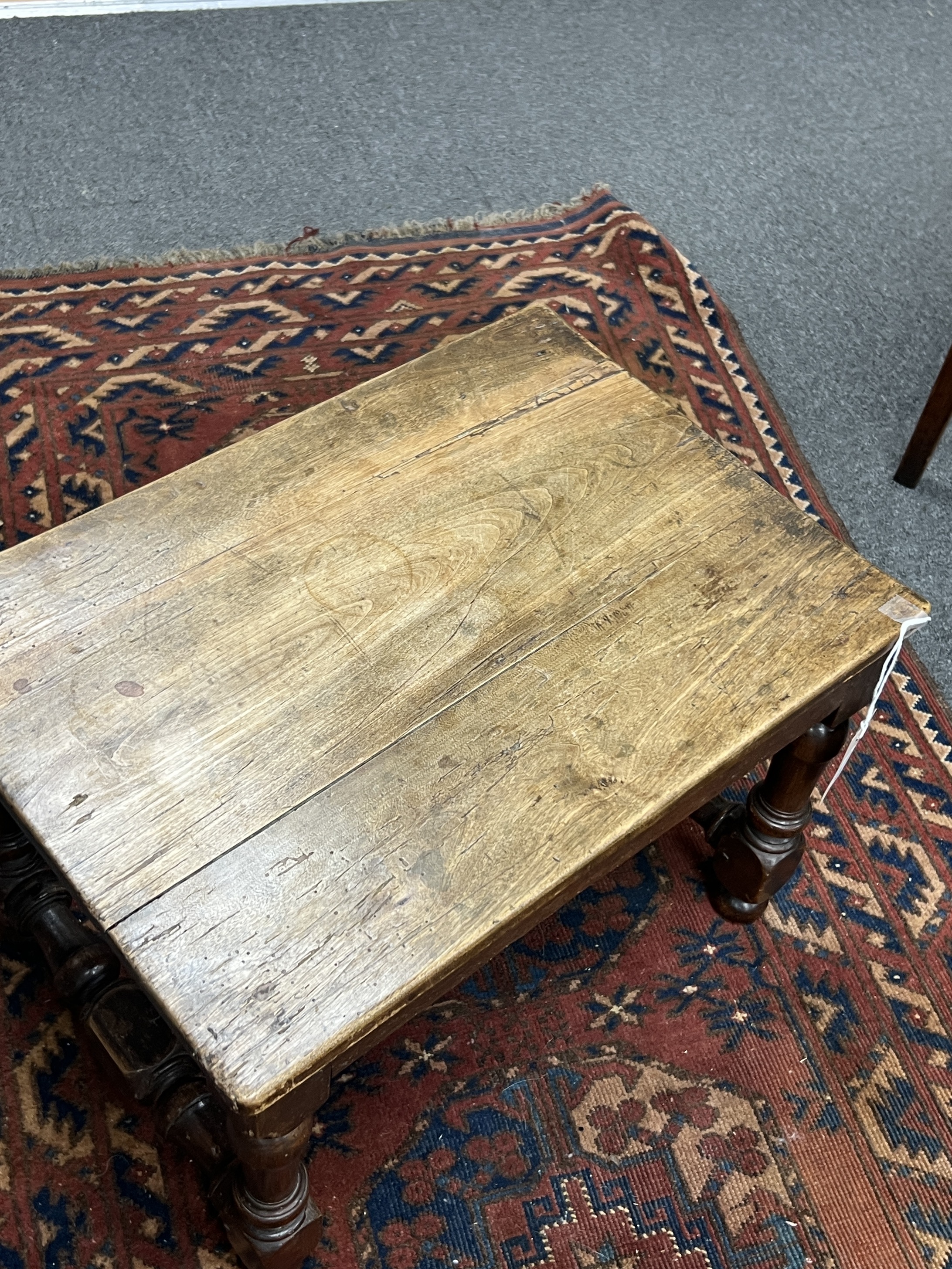 An oak joint stool, width 50cm, depth 36cm, height 35cm